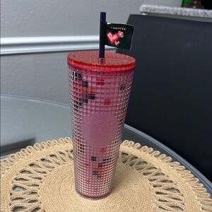 Starbucks Valentine’s Day 2025 Red and Pink Textured Tumbler